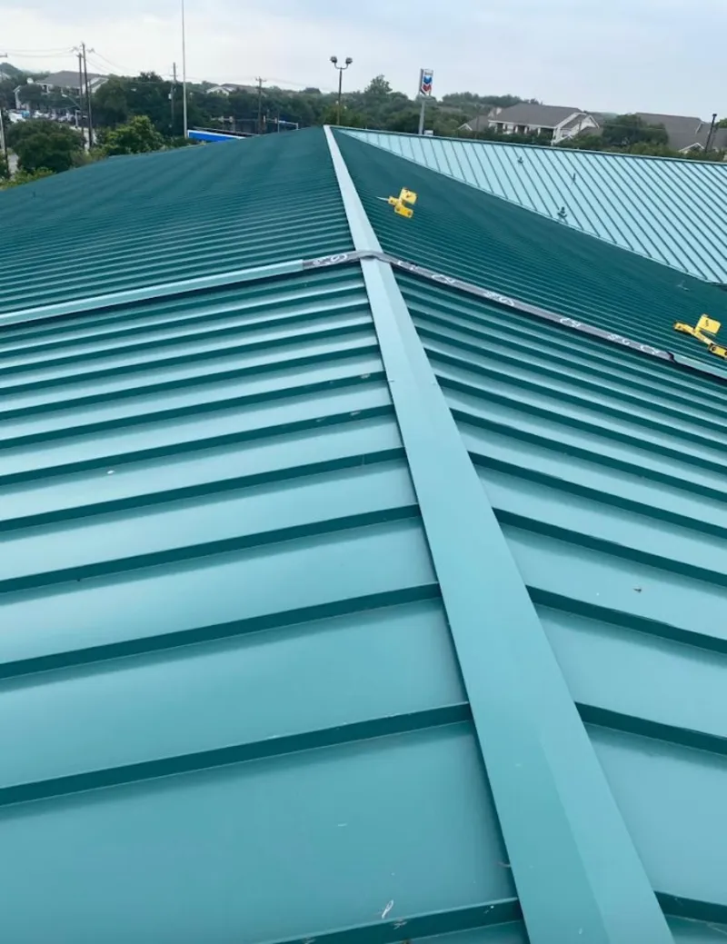 Green commercial metal roof ridge and valley for Metal Roof Repair in East Whiteland